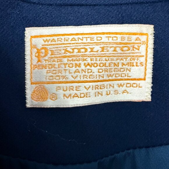 Vintage Women's 8 Pendleton 2 Button Blazer Jacket 100% Wool Lined Navy Blue - Picture 8 of 12